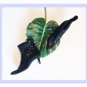 Black textured booties